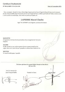 Marcel Charles Lapierre 1951. Certificate 1
