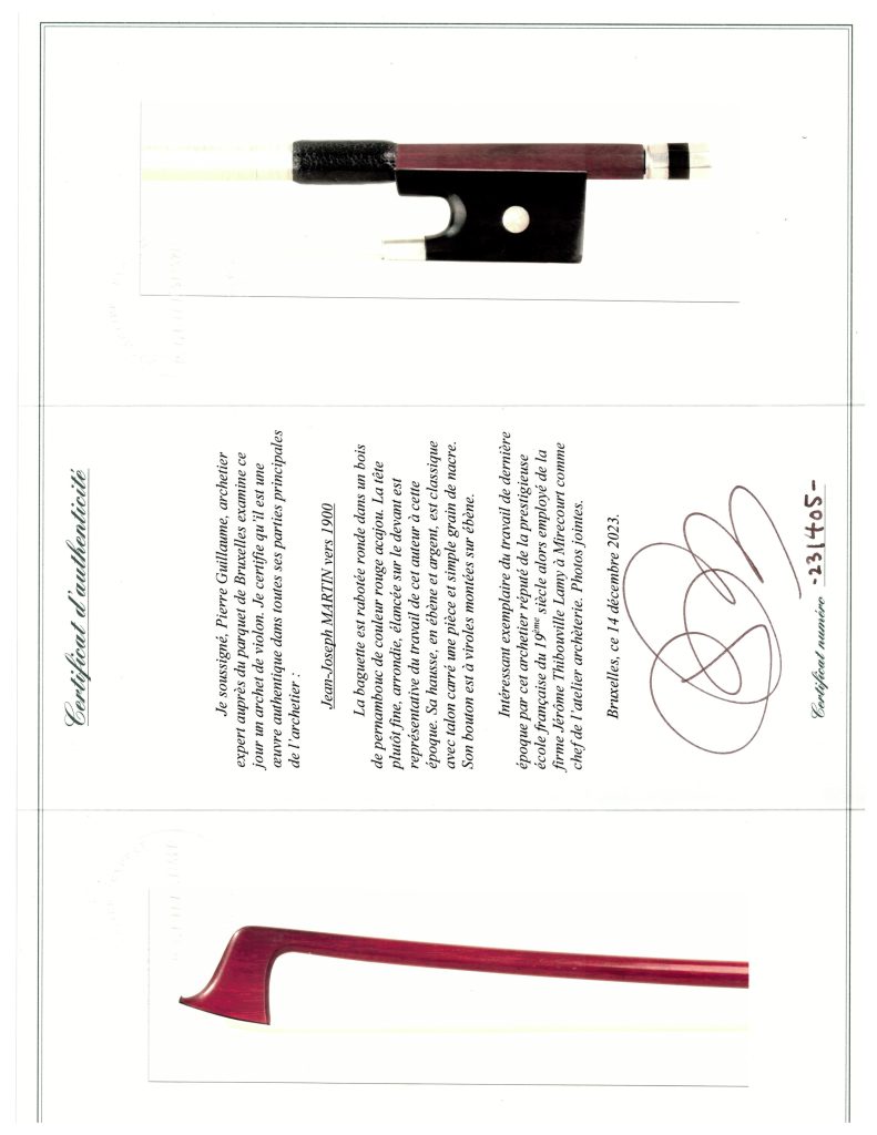 Jean-Joseph Martin c.1875 Certificate 1